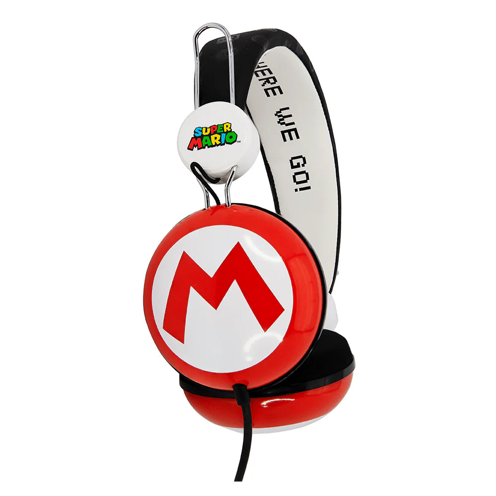 Super Mario Icon Red/Black Teen Stereo Headphones